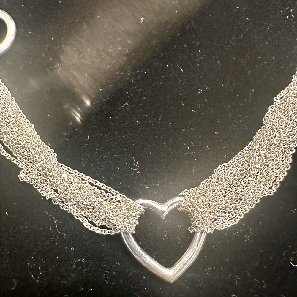New XL Open Heart Mesh Bracelet Solid 925 Sterling Silver - Picture 4 of 6